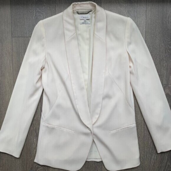 Aritzia Babaton Blazer Structured Jacket Single Button Shoulder pads Ivory 0 - Picture 10 of 16